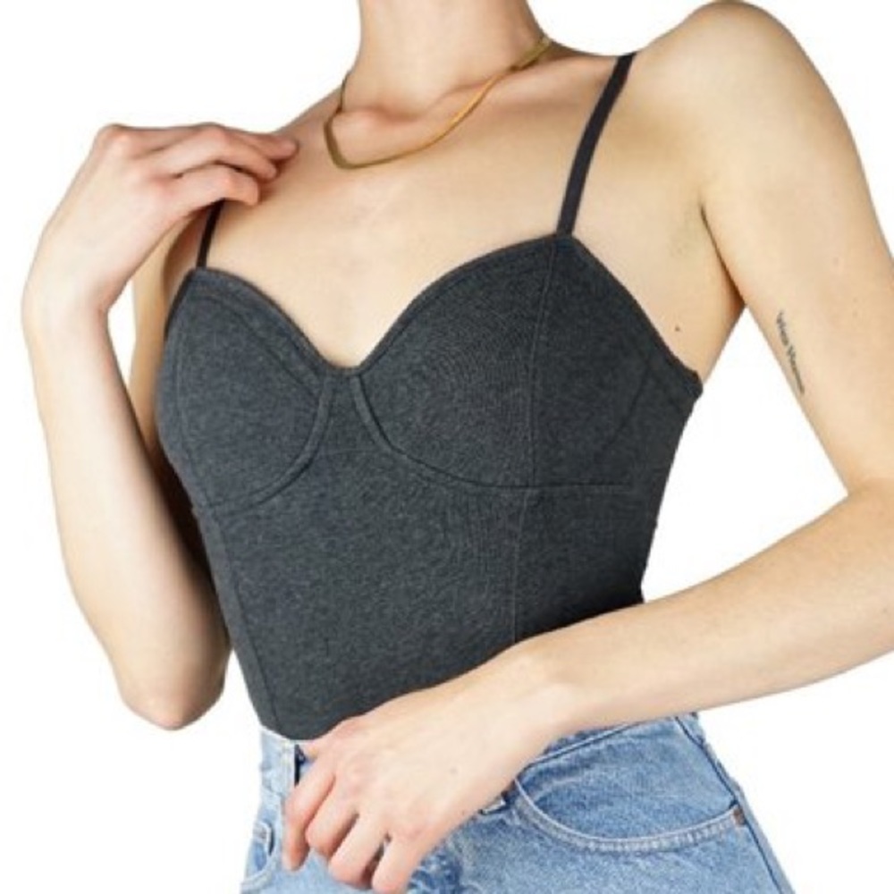 Aritzia Talula Grey Bustier Top GUC